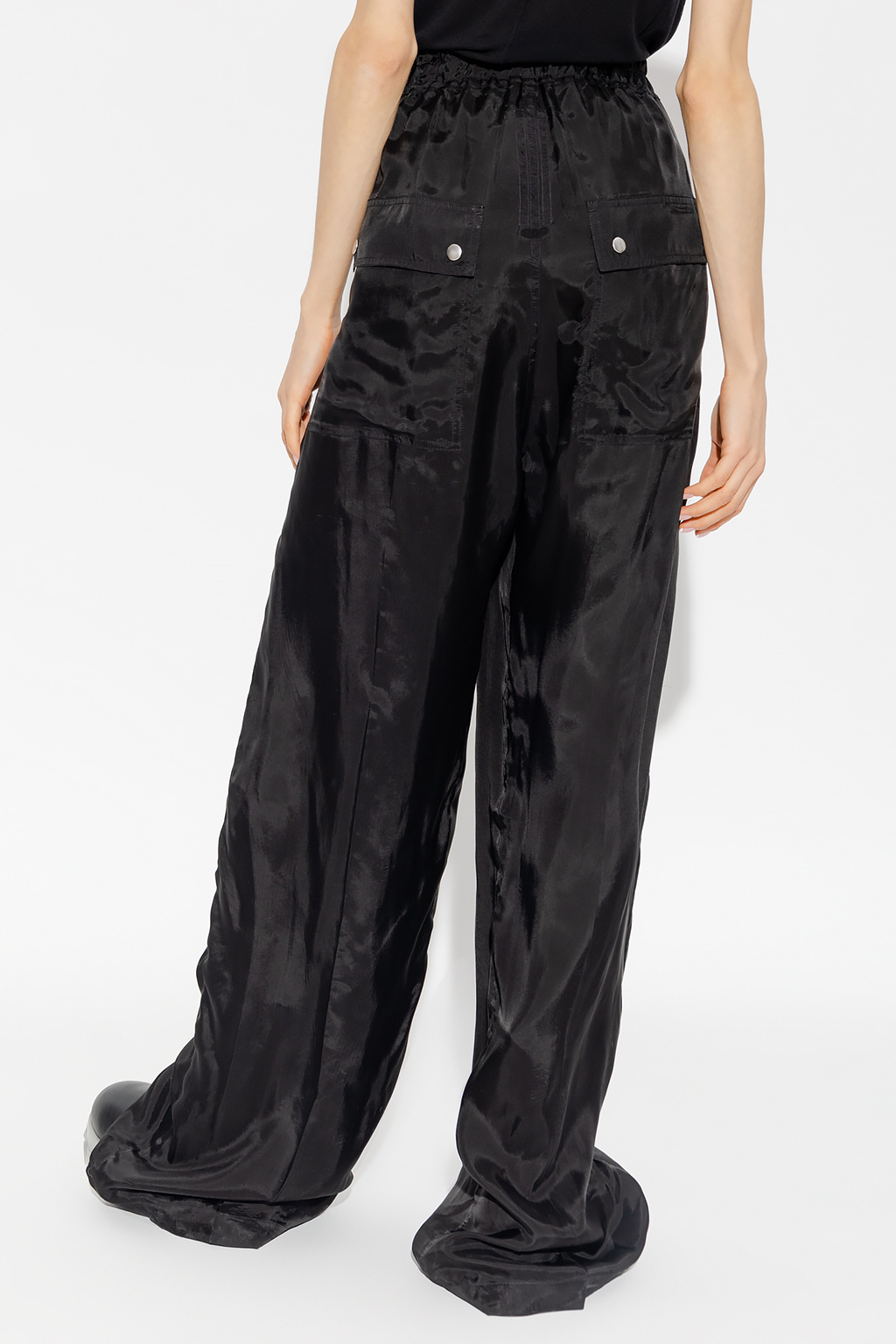 Men Rick Owens DRKSHDW Strobe Cargo Cropped Pants in Black